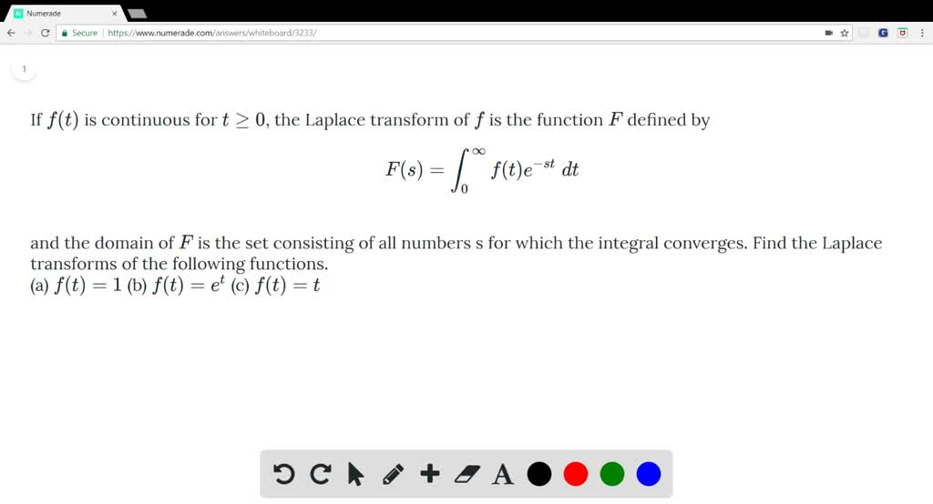 Solved If F T Is Continuous For T ≥0 The Laplace Transform Of F Is The Function F Defined By