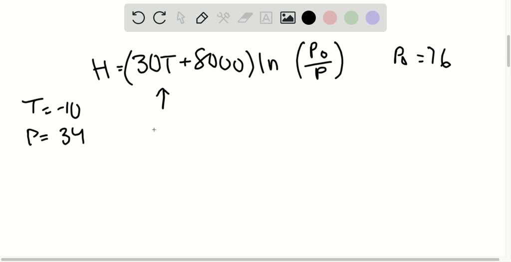 Solvedthe Barometric Equation H30 T8000 Lnp0p Was Discussed