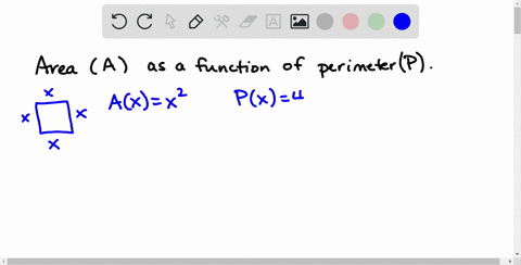 SOLVED:GEOMETRY Write the area A of a square as a function of its ...
