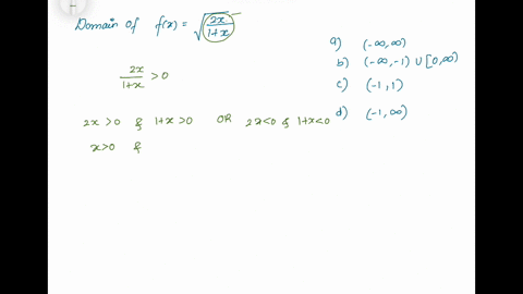 domain-of-the-function-fxsqrtfrac2-x1x-is-a-infty-infty-b-infty-1-cup0-infty-c-11-d-1-infty