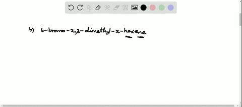 draw-the-structure-for-each-of-the-following-a-33-dimethylcyclopentene-b-6-bromo-23-dimethyl-2-hexen