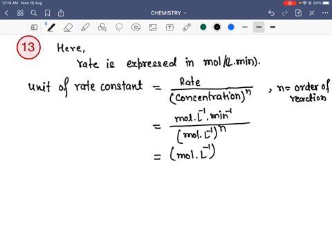 what-will-the-units-of-the-rate-constants-in-question-11-be-if-the-rate-is-expressed-in-mathrmmol--2