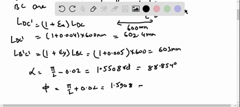 the-square-plate-is-deformed-into-the-shape-shown-by-the-dashed-lines-if-d-c-has-a-normal-strain-e-2