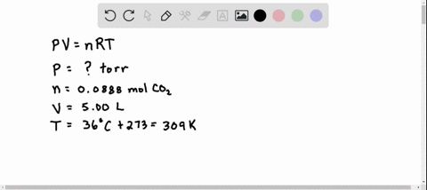 find-the-pressure-in-torr-produced-by-00888-mol-of-carbon-dioxide-in-a-500-liter-vessel-at-36circ-ma