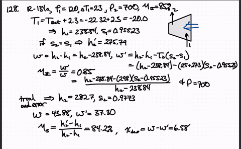 refrigerant-134a-enters-an-adiabatic-compressor-at-120-kpa-superheated-by-23circ-mathrmc-and-leaves-