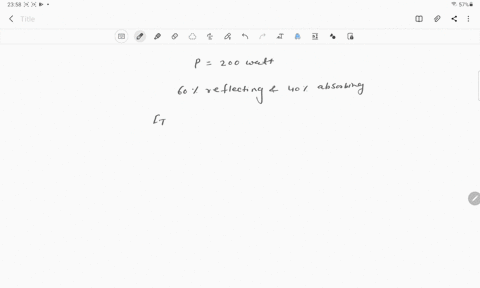 a-radiation-of-200-mathrmw-is-incident-on-a-surface-which-is-60-reflecting-and-40-absorbing-the-tota