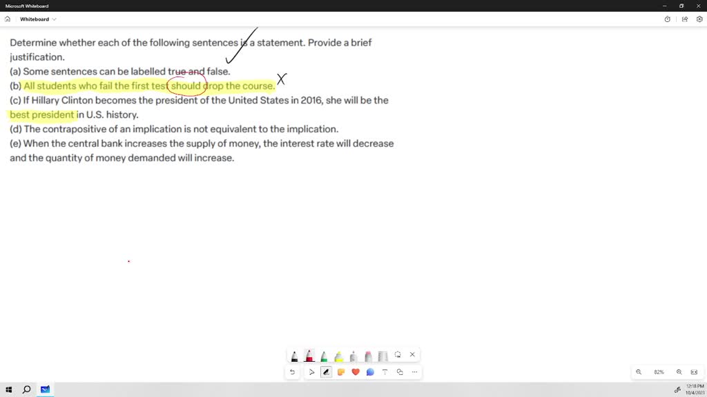 Determine whether each sentence is a statement. Mathematics courses are ...