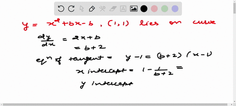 mathrmymathrmx2mathrmbx-mathrmb-quad11-lies-on-curve-fracd-yd-x2-xbb2-eqn-of-tangent-rightarrow-y-1b