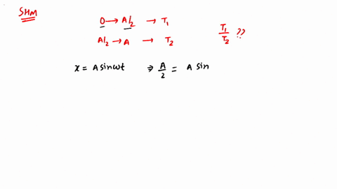 a-particle-executes-shm-between-x-a-to-xa-the-time-taken-for-it-to-go-from-0-to-a-2-is-t_1-and-to-go