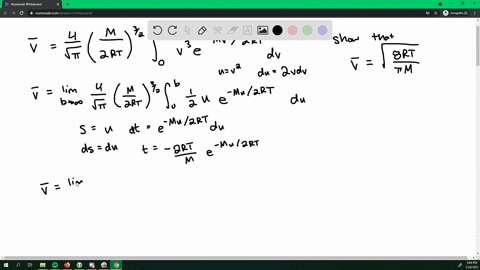 the-average-speed-of-molecules-in-an-ideal-gas-is-overlinevfrac4sqrtpileftfracm2-r-tright3-2-int_0-3