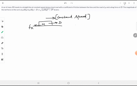 a-car-of-mass-m-travels-in-a-straight-line-at-constant-speed-along-a-level-road-with-a-coefficient-2