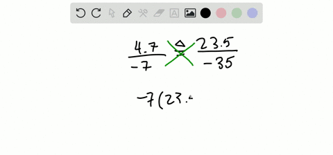 determine-whether-the-ratios-form-a-proportion-frac47-7-triangleq-frac235-35