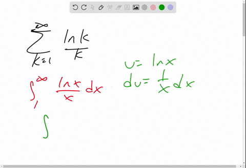 use-the-integral-test-to-determine-whether-each-series-converges-or-diverges-sum_k1infty-fracln-kk