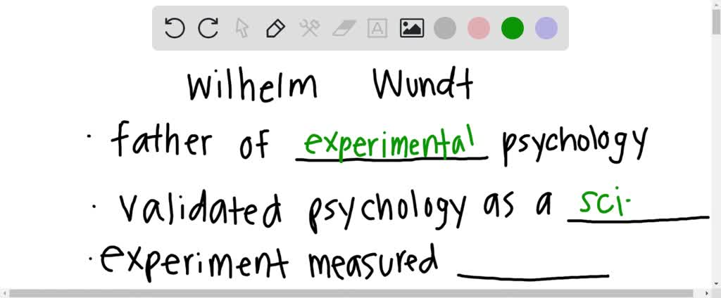 SOLVED In 1879 in psychology s first experiment and his students