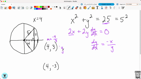a-find-the-equations-of-the-tangent-lines-to-the-circle-x2y225-at-the-points-where-x4-b-find-the-e-4