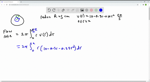 the-velocity-of-fluid-particles-flowing-through-a-tube-of-radius-5-mathrmcm-is-vrleft10-03-r-034-r2r