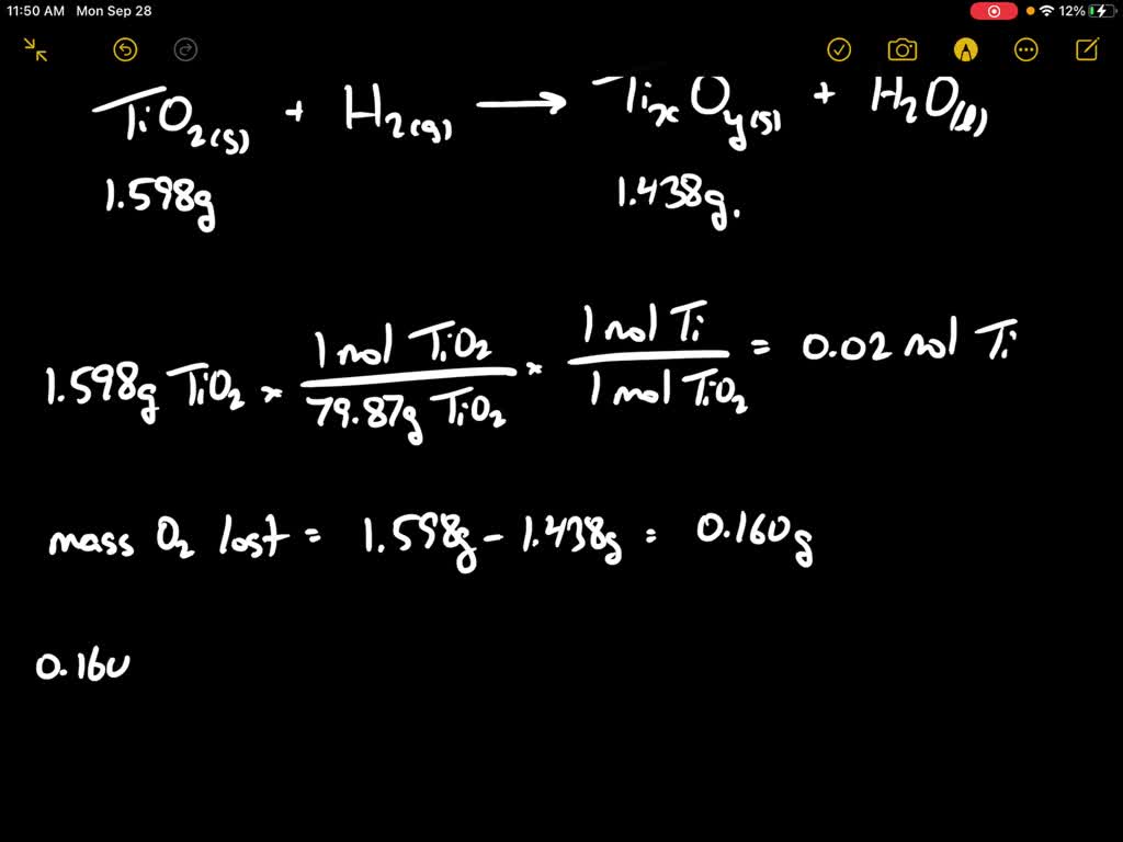 SOLVED:A Titanium(IV) oxide, TiO2, is heated in hydrogen gas to give ...