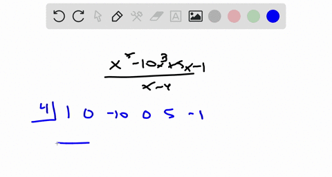 use-synthetic-division-to-divide-the-first-polynomial-by-the-second-x5-10-x35-x-1-x-4