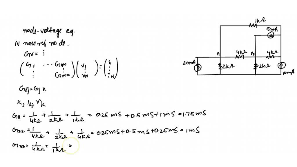 SOLVED:For the circuit shown in Fig. 3.95, write the node-voltage ...