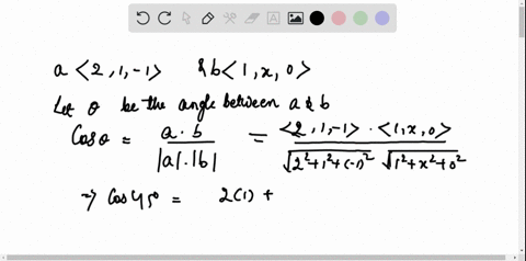 beginarrayltext-find-the-values-of-x-text-such-that-the-angle-between-the-vectors-langle-21-1rangle-