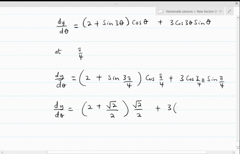 Solved Find The Slope Of The Tangent Line To The Given Polar Curve At The Point Specified By The Value Of Theta R