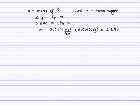 the-water-soluble-nonelectrolyte-x-has-a-molar-mass-of-410-mathrmg-mathrmmol-a-0100-g-mixture-contai