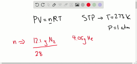 a-gaseous-mixture-contains-121-mathrmg-of-mathrmn_2-and-405-mathrmg-of-he-what-is-the-volume-of-this