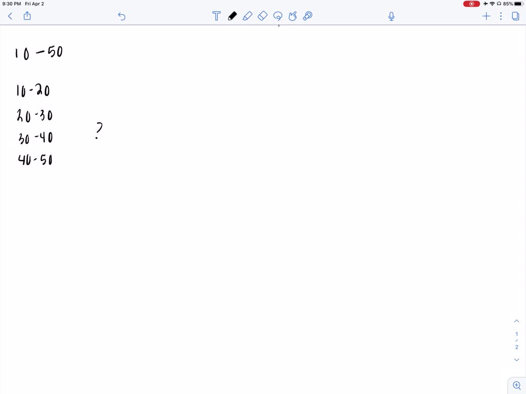 SOLVED:A data set has values ranging from a low of 10 to a high of 50 ...