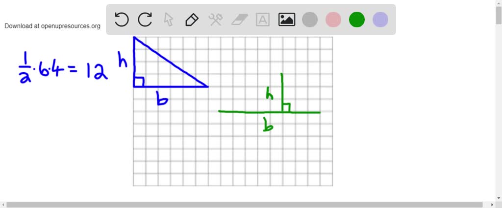 On the grid, draw three different triangles with an area of 12 square ...