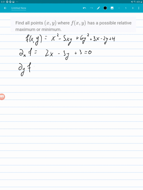find-all-points-x-y-where-fx-y-has-a-possible-relative-maximum-or-minimum-fx-yfrac12-x2y2-3-x2-y-5-2
