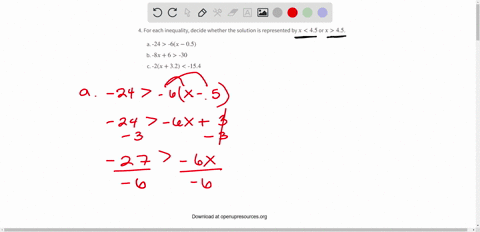 for-each-inequality-decide-whether-the-solution-is-represented-by-x45-or-x45-a-24-6x-05-b-8-x6-30-c-