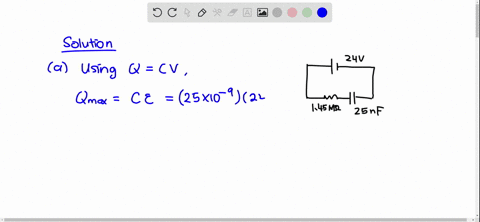a-25-mathrmnf-capacitor-is-in-series-with-a-145-mathrmm-omega-resistor-the-capacitor-is-initially-un