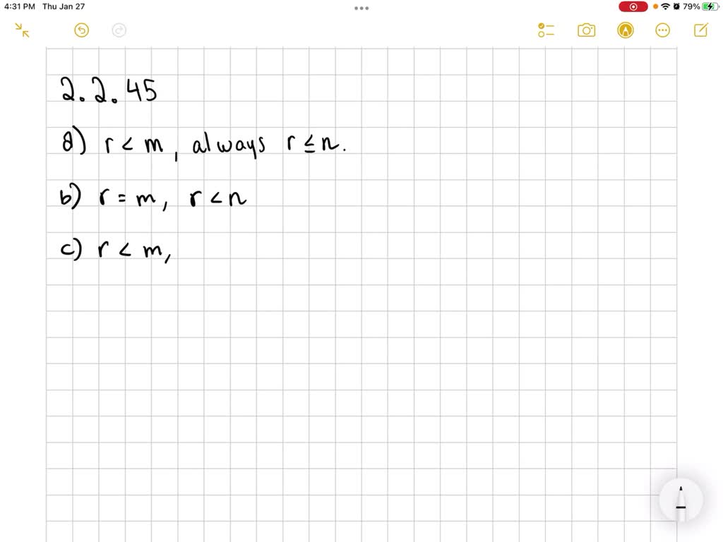 SOLVED: Write All Known Relations Between R And M And N If A X=b Has (a ...