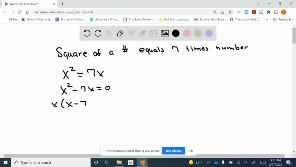 SOLVED: Expresa De Forma Algebraica Estas Ecuaciones A)el Cuadrado De ...