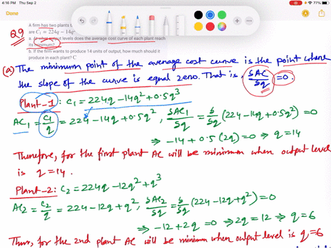 a-firm-has-two-plants-that-produce-identical-output-the-cost-functions-are-c_1224-q-14-q205-q3-and-c