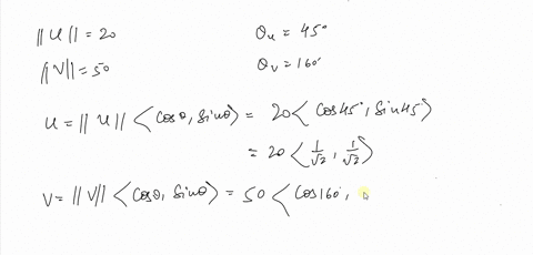 SOLVED:Find the component form of the sum of u and v with direction ...