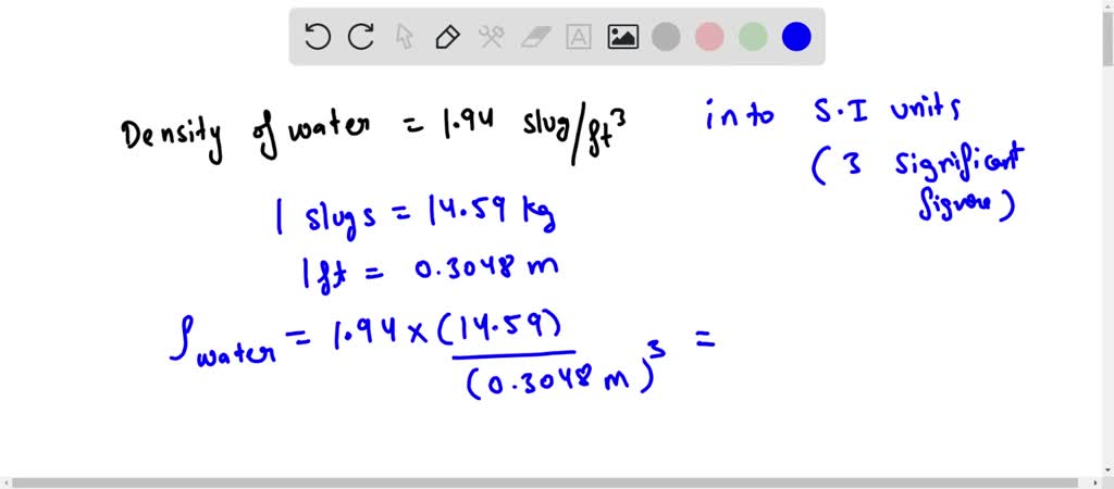 water density in lbft3