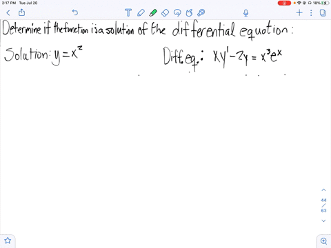 determine-whether-the-function-is-a-solution-of-the-differential-equation-x-yprime-2-yx3-ex-yx2