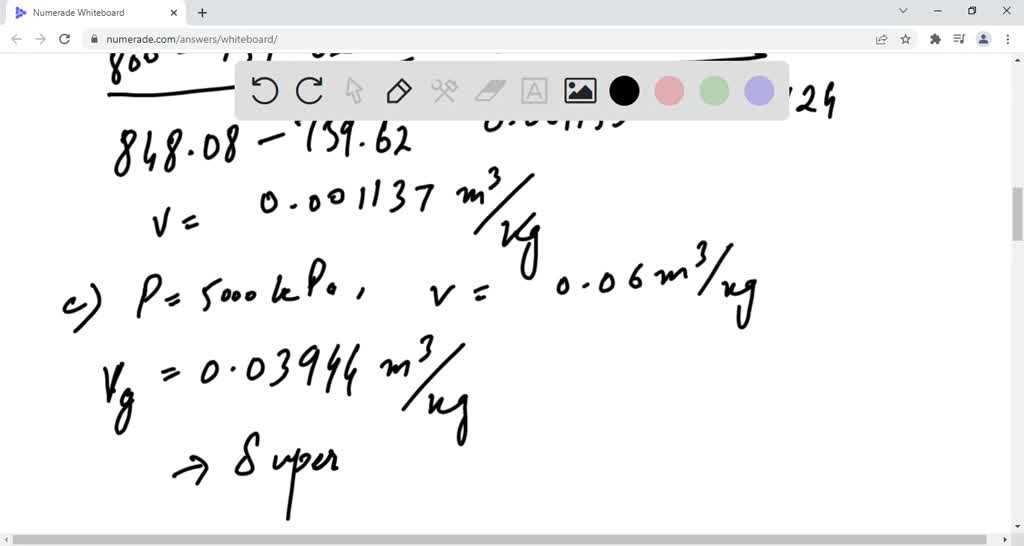 SOLVED Find the phase and the missing properties of P, T, v, u, and x for water at a. 500 kPa