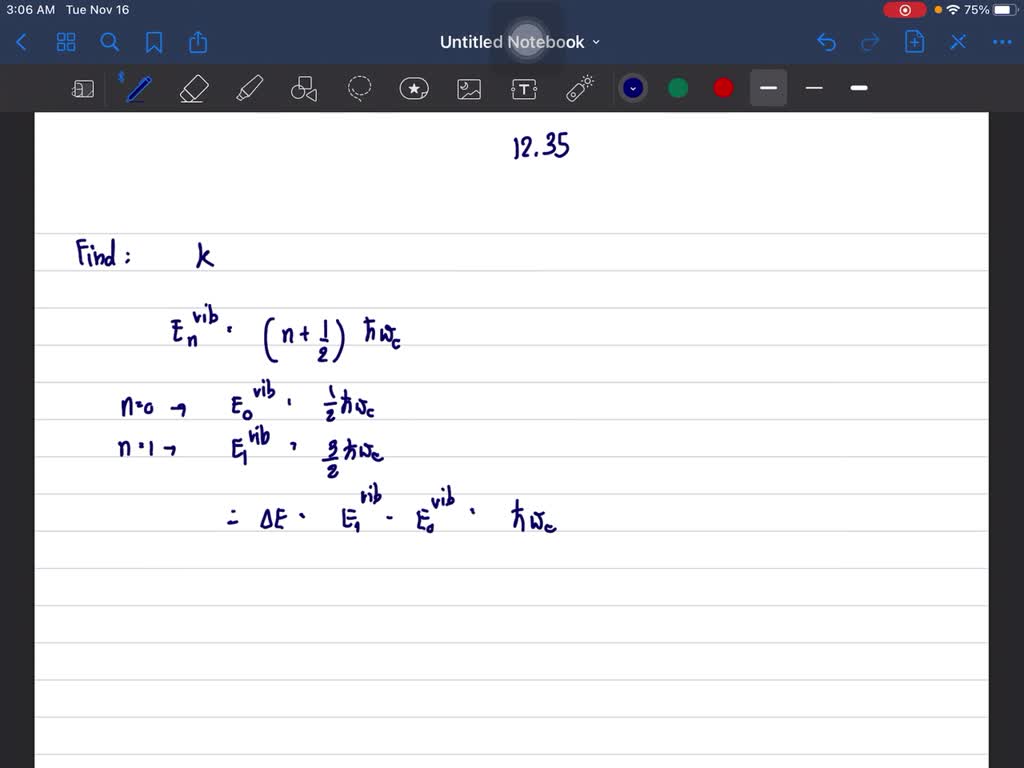 The separation of the lowest two vibrational levels in HBr is $0.33 \mathrm{eV}$. Find the force constant $k$ of $\mathrm{HBr}$. (Treat the bromine atom as fixed.)