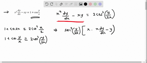 the-solution-of-the-differential-equation-x2-fracd-yd-x-x-y1cos-fracyx-is-a-cos-fracyx1fraccx-b-x2le