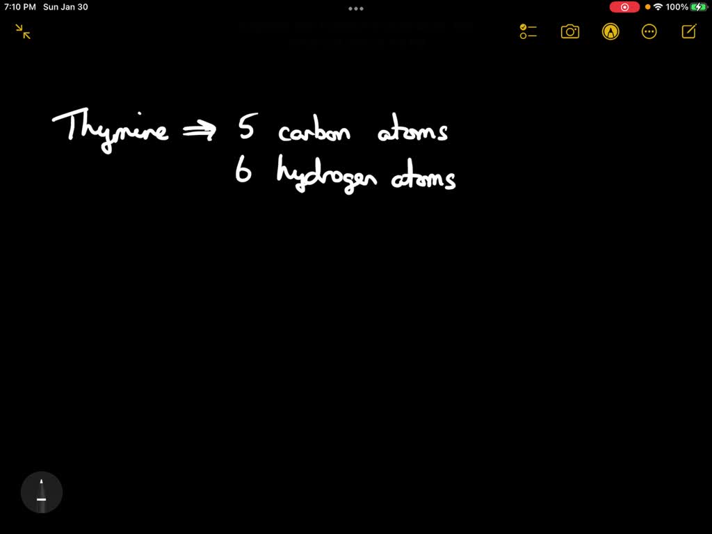 SOLVED:Thymine, one of the four bases in deoxyribonucleic acid (DNA ...