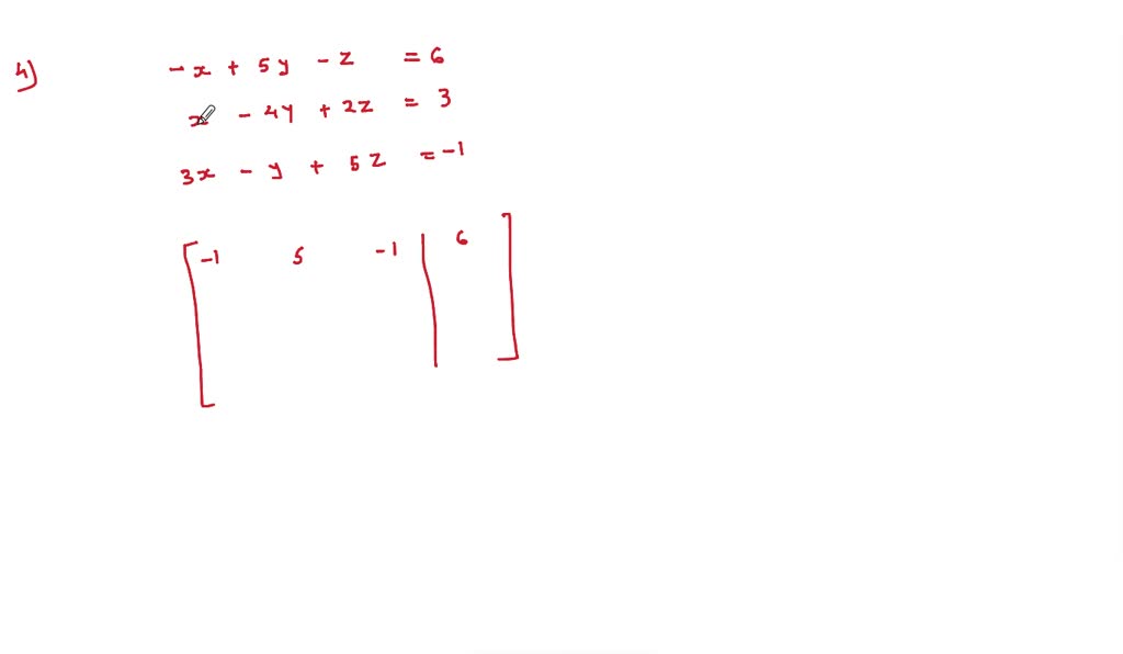 SOLVED:Construct the augmented matrix for each system of equations. Do ...