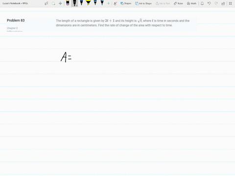the-length-of-a-rectangle-is-given-by-2-t1-and-its-height-is-sqrtt-where-t-is-time-in-seconds-and--2