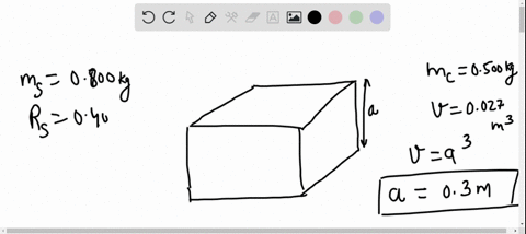 a-uniform-cube-with-mass-0500-mathrmkg-and-volume-00270-mathrmm3-is-sitting-on-the-floor-a-uniform-s