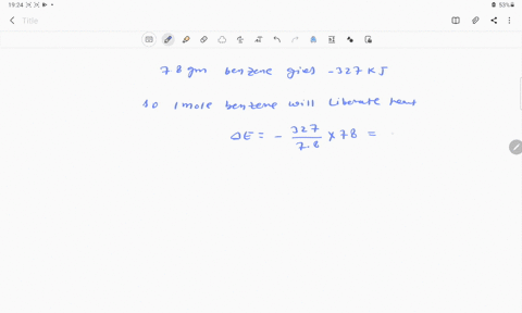 the-heat-liberated-on-complete-combustion-of-78-gm-of-benzene-is-327-mathrmkj-this-heat-was-measured