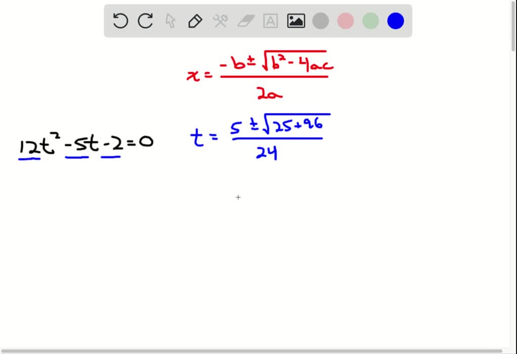 solve using quadratic formula