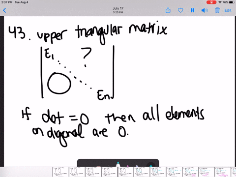 ⏩SOLVED:A square matrix is called an upper triangular matrix if all ...