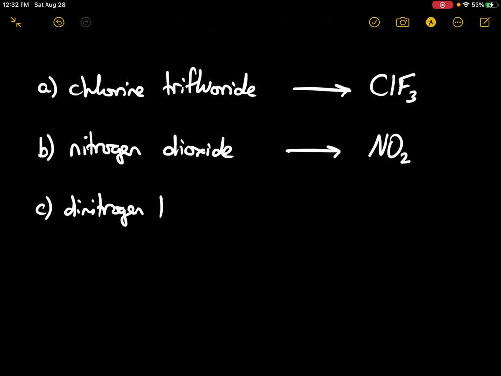 SOLVEDWrite the formulas of the following compounds. a. chlorine