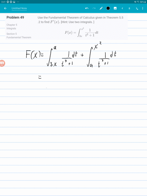 use-the-fundamental-theorem-of-calculus-given-in-theorem-55-2-to-find-fprimex-hint-use-two-integrals